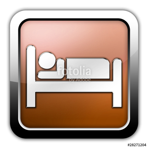 500x500 Bronze Glossy Square Icon Hotel Lodging Symbol Stock Photo