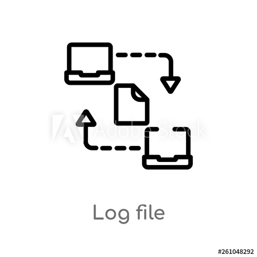 500x500 Outline Log Vector Icon Isolated Black Simple Line Element