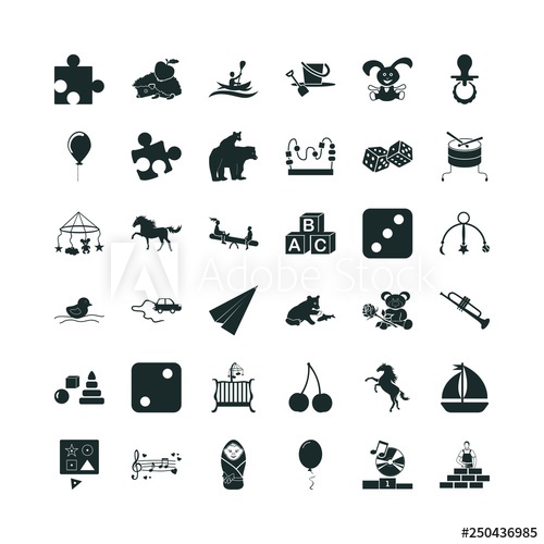 500x500 Toy Icon Set Baby Toy For Logic Icon And Balloon Icon Vector