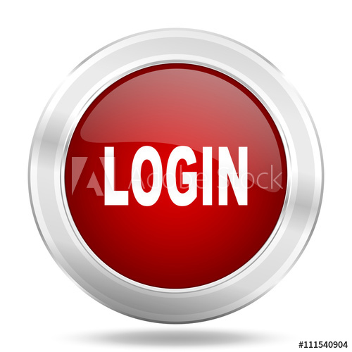 500x500 Logn, Red Round Glossy Metallic Button, Web And Mobile App