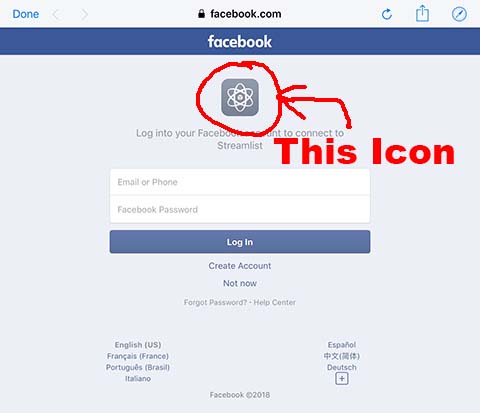 480x413 Ios App Facebook Login Screen With Logo