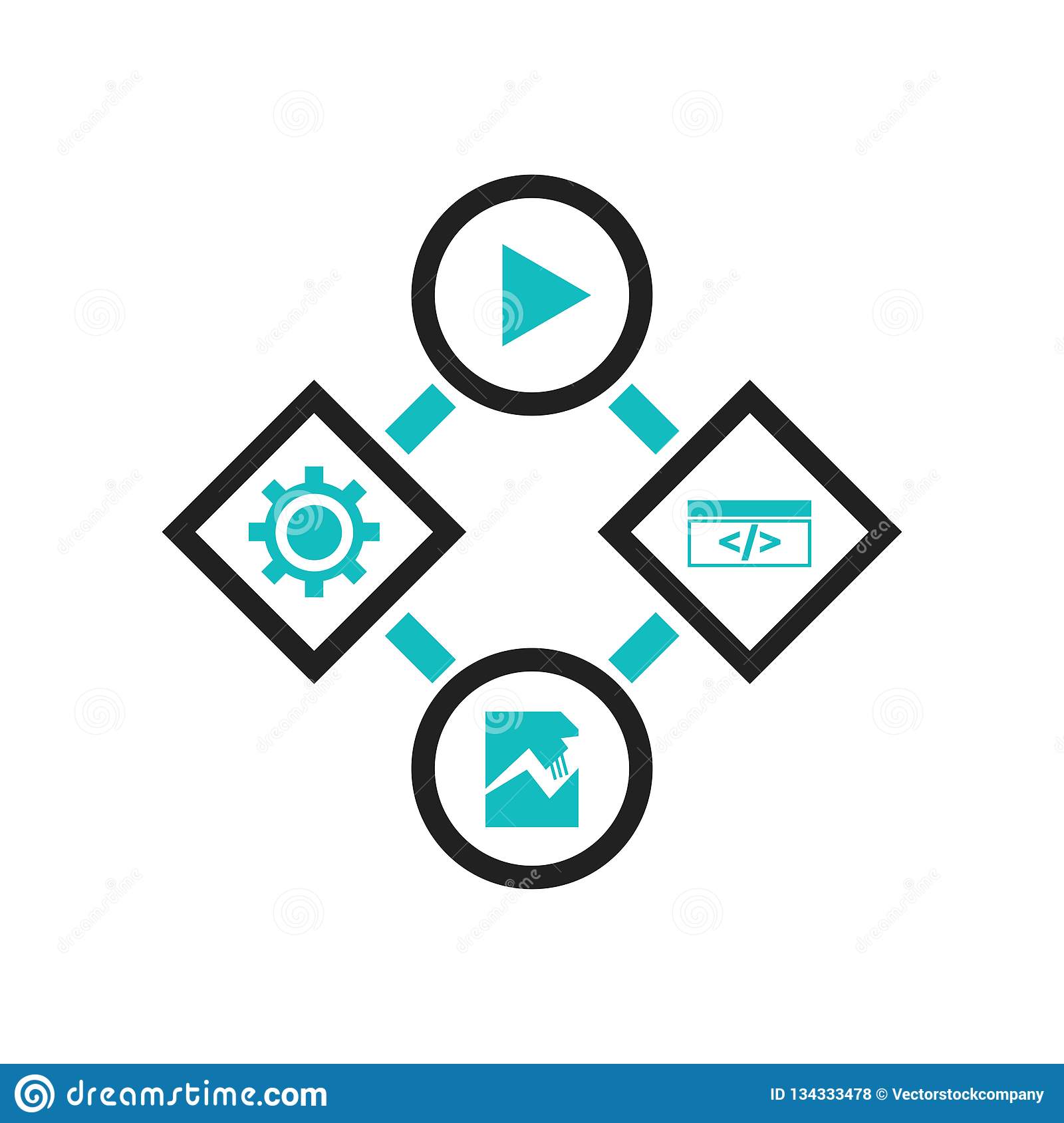 1600x1689 Flowcharts Data Flow Chart Icon Vector Sign And Symbol Isolated