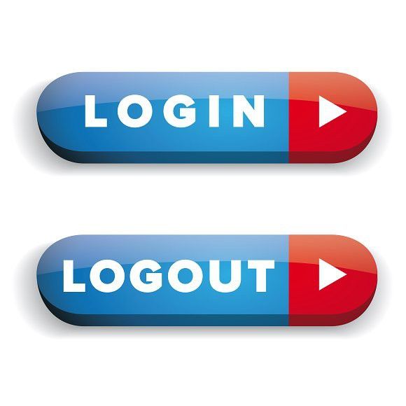 580x580 Login Logout Vector Button Icons Login Logout, Buttons, App Design