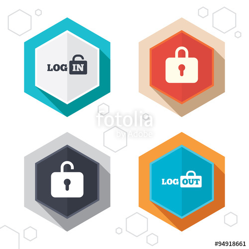 500x500 Login And Logout Icons Sign N Locker Stock Image