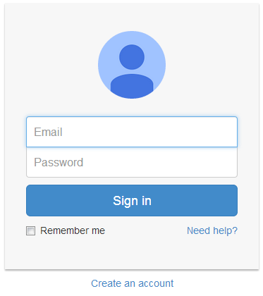 373x420 Google Style Login Page