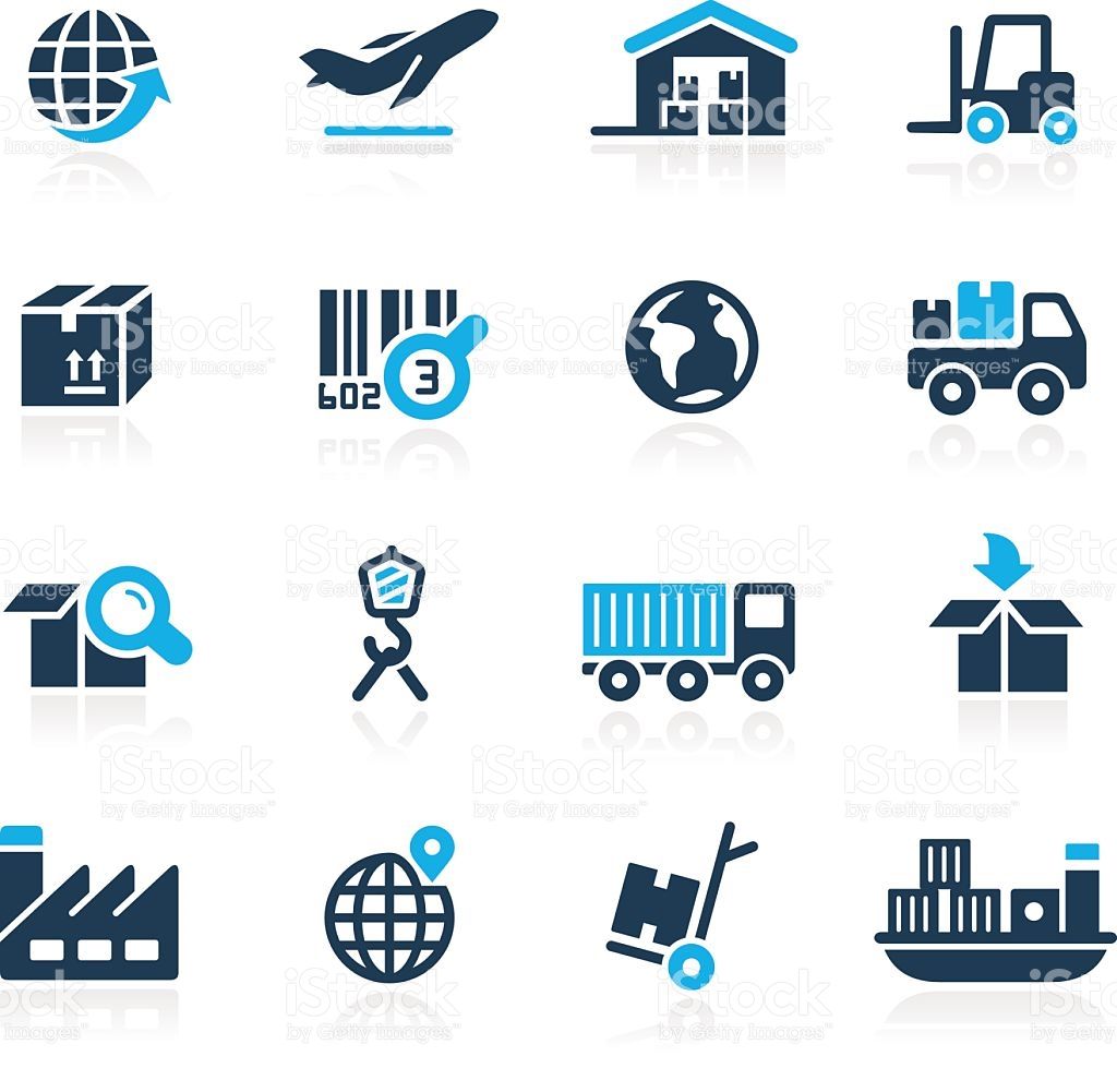1024x1001 Industry And Logistics Icons Azure Series Stock Vector Art More