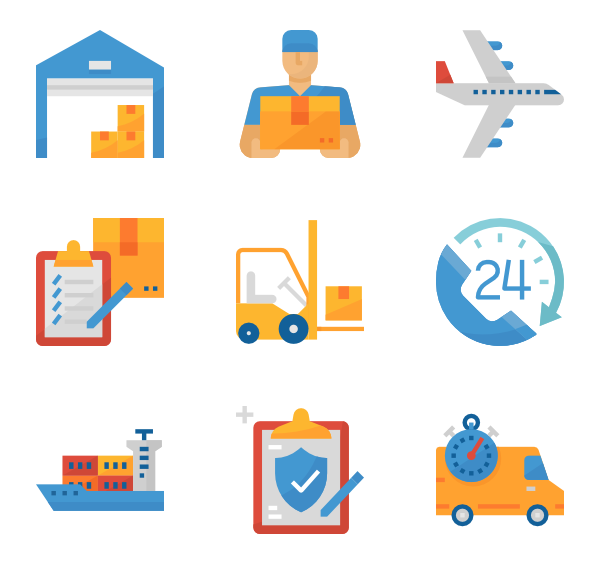600x564 Transport Logistics Icon Packs