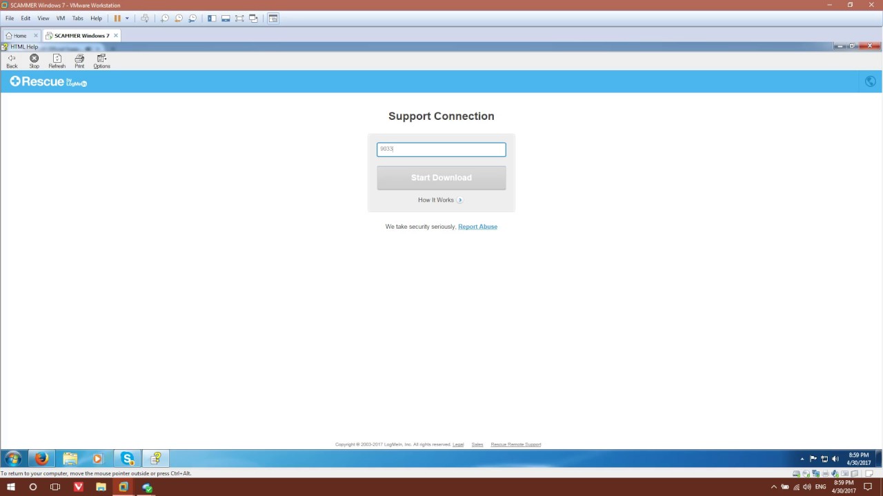 1280x720 Tech Support Scammer Keeps Starting Logmein Rescue Sessions!
