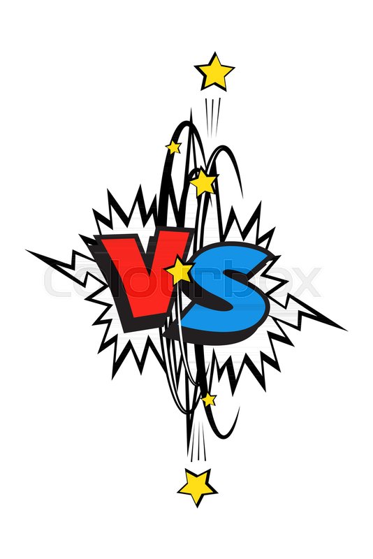 534x800 Comic Book Blue And Red Versus Logo Stock Vector Colourbox
