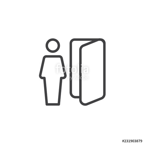 500x500 Logout User Outline Icon Linear Style Sign For Mobile Concept