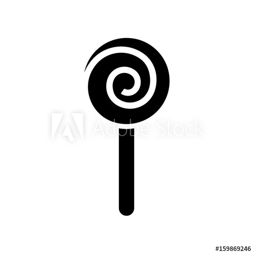 500x500 Lollipop Icon Isolated Flat Candy Symbol Vector Sweet Sign