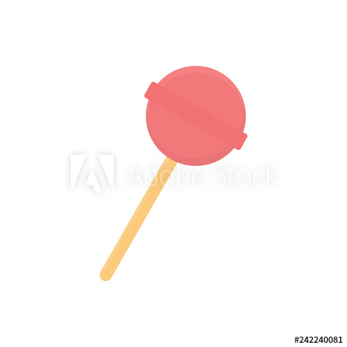500x500 Lollipop Icon In Flat Style Isolated Vector Illustration On White