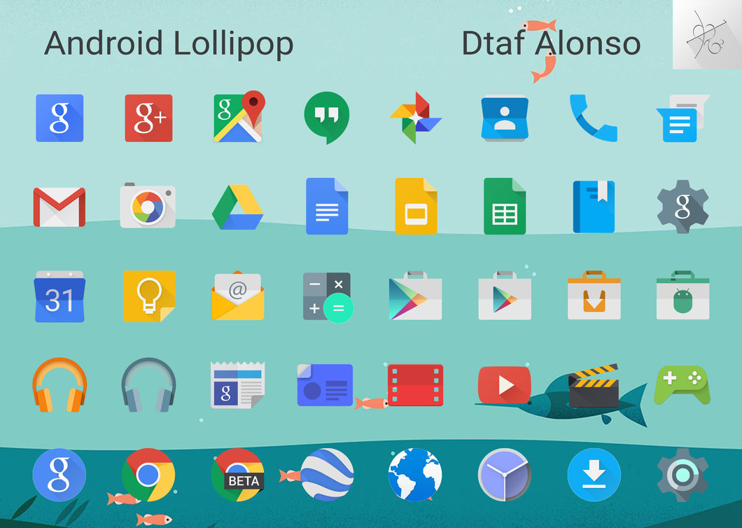 1060x754 Android Lollipop Icons Images