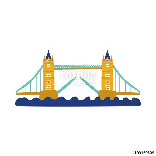 500x500 Vector Flat Tower Bridge Of London Icon Isolated United Kingdom