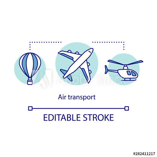 500x500 Air Transport Concept Icon Long Distance Flights Idea Thin Line