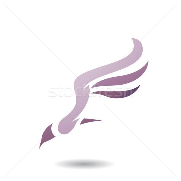 600x600 Abstract Symbol Of Long Wing Bird Icon Vector Illustration Cihan