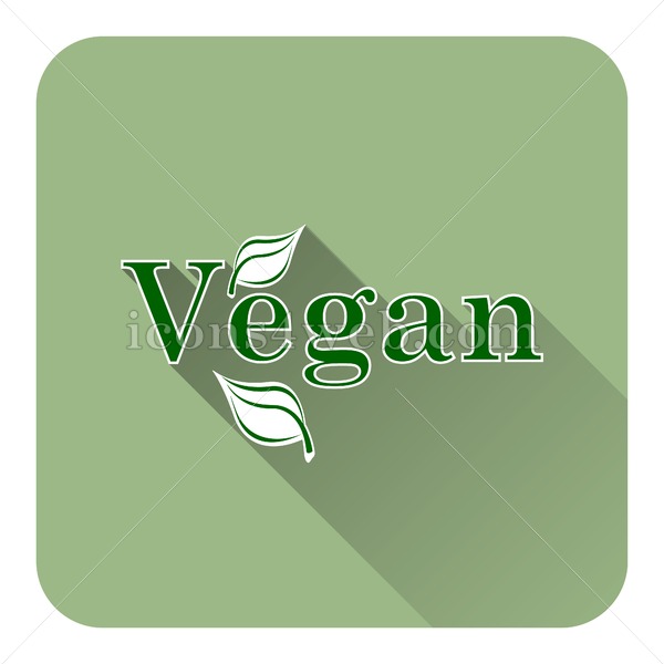 600x600 Vegan Flat Icon With Long Shadow Vector