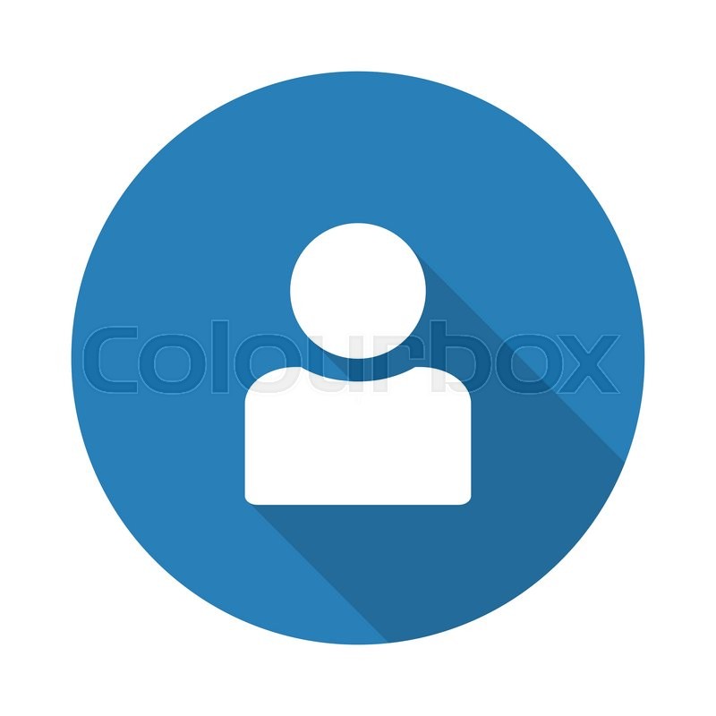 800x800 Flat White Profile Web Icon With Long Stock Vector Colourbox