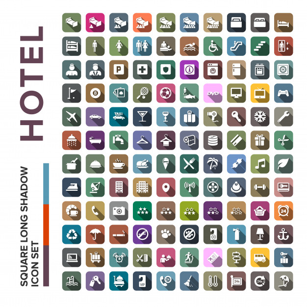 Hotel Icons Set In Flat Design With Long Shadow Vector Premium 626x626 Hotel Icons Set In Flat Design With Long Shadow Vector Premium