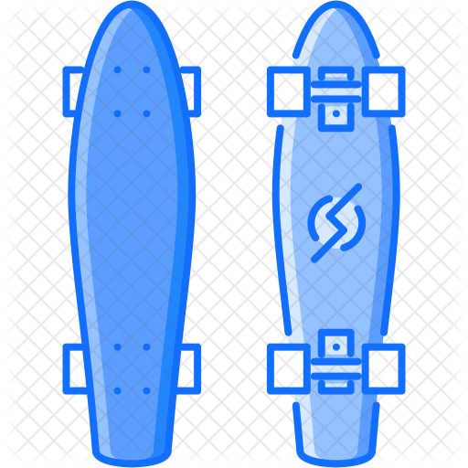 512x512 Longboard Icon Of Colored Outline Style