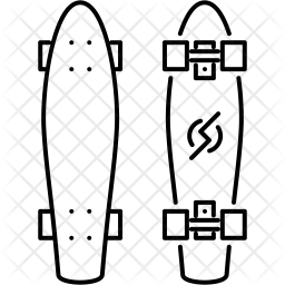 256x256 Longboard Icon Of Line Style