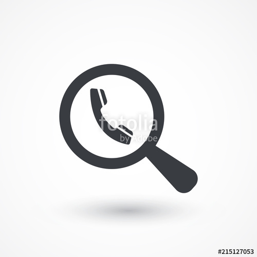 500x500 Looking For A Phone Phone With Magnifying Glass Icon Flat Icon