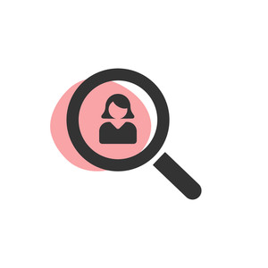 300x300 Magnifying Glass Looking For A Woman Isoleted Web Icon Vector