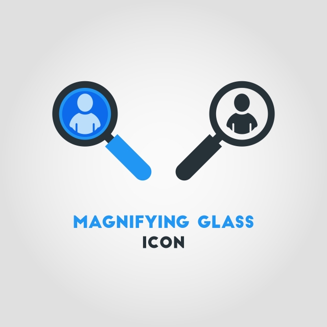 640x640 Simple Business Vector Icon Of Magnifying Glass Looking For Peop