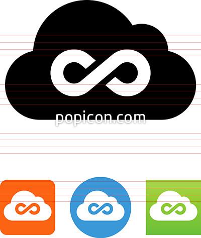 400x474 Cloud With Infinite Loop Icon