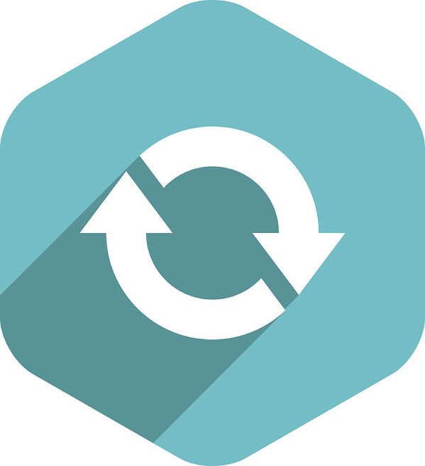 599x656 Flat Arrow Sign Loop Icon Hexagon Button Art Print