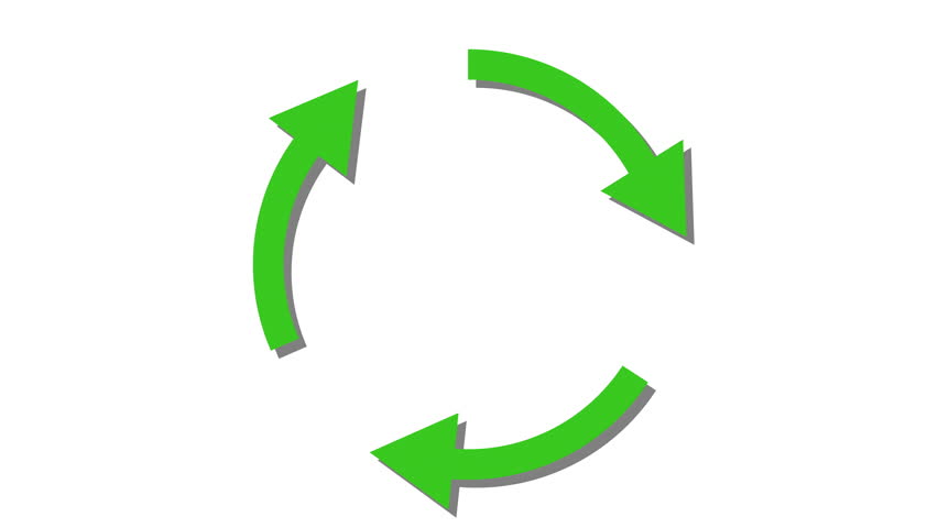 852x480 Recycling Icon Symbol Loop Green Stock Footage Video