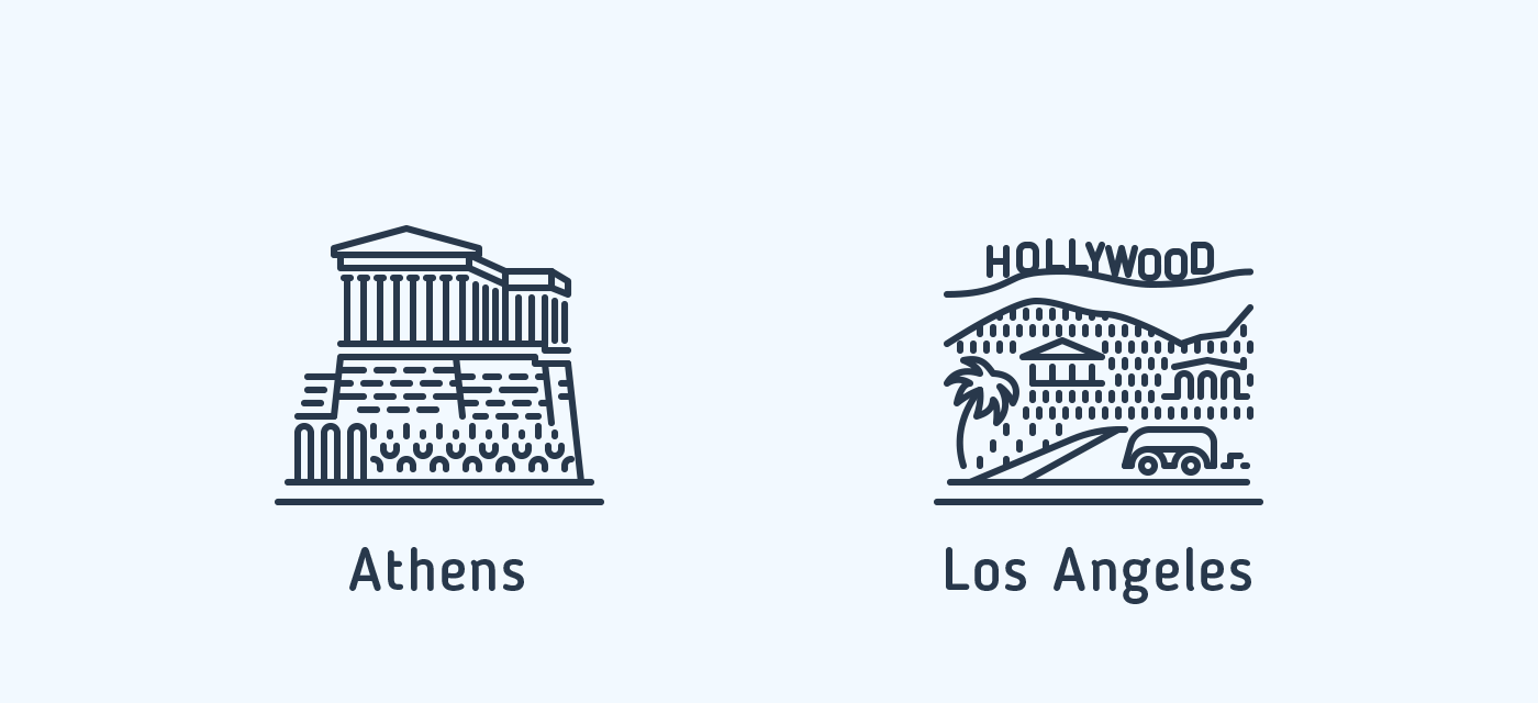 1400x640 Cities Icons On Behance