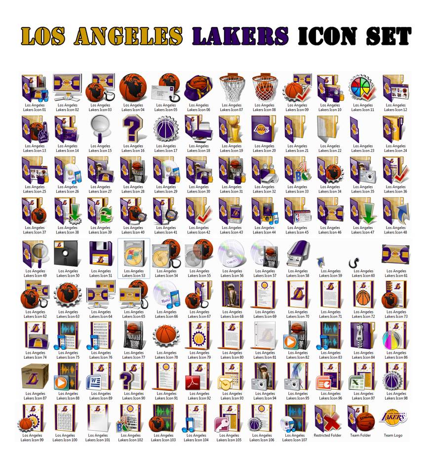 873x916 Los Angeles Lakers Icon Set