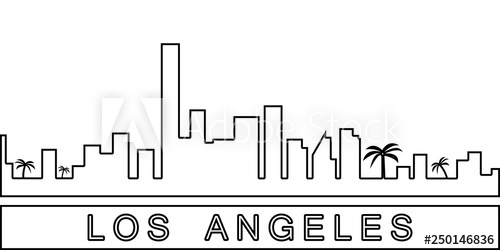 500x250 Los Angeles Detailed Skyline Icon Element Of Cities For Mobile