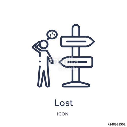 500x500 Lost Icon From Signaling Outline Collection Thin Line Lost Icon