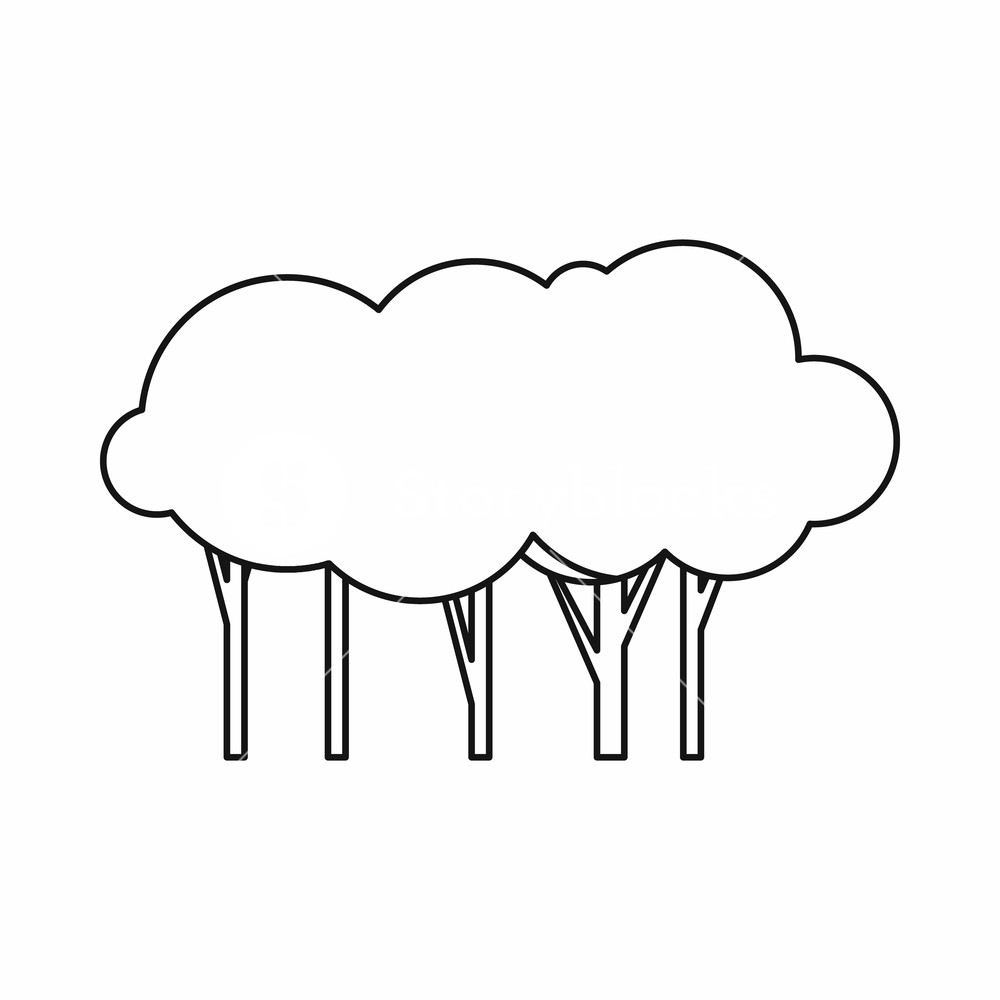 1000x1000 Lot Of Trees Icon In Outline Style Plants And Nature Symbol