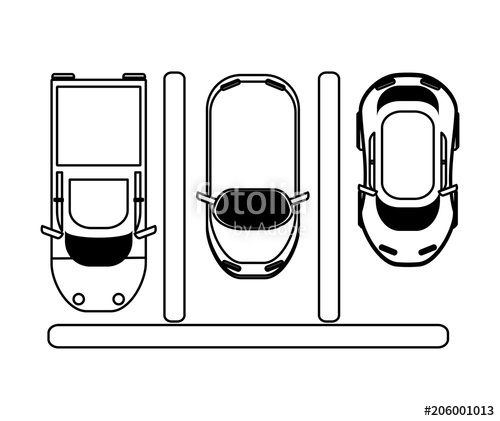 500x421 Parking Lot Icon Over White Background, Top View Design, Vector