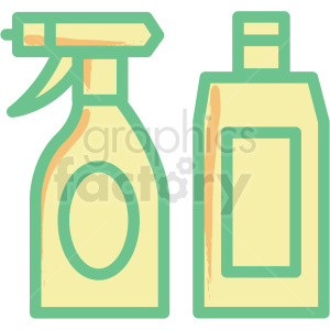 300x300 Spray Bottle And Lotion Bottle Flat Vector Icon Clipart Royalty