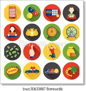 362x382 Lottery Icon Flat, Art Print Barewalls Posters Prints