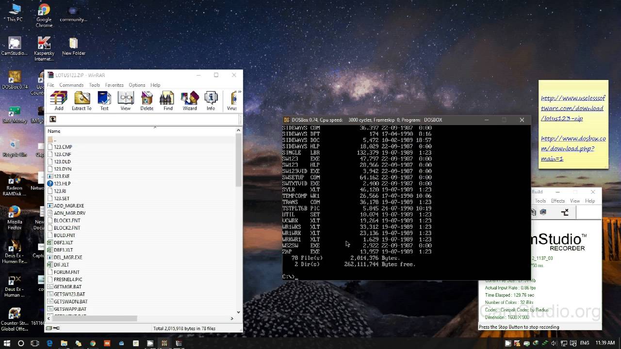 1280x720 Lotus In Windows Via Dosbox