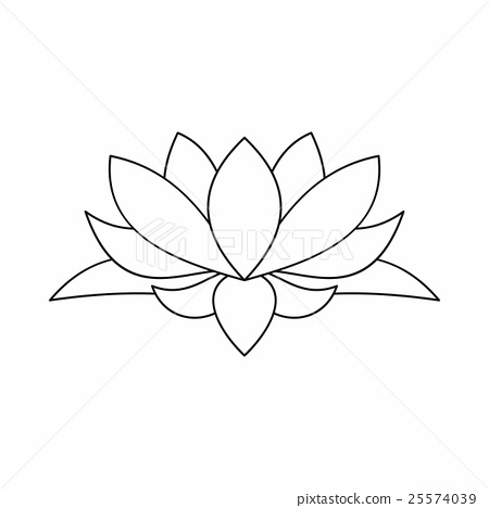 Lotus Flower Icon, Outline Style 450x468 Lotus Flower Icon, Outline Style