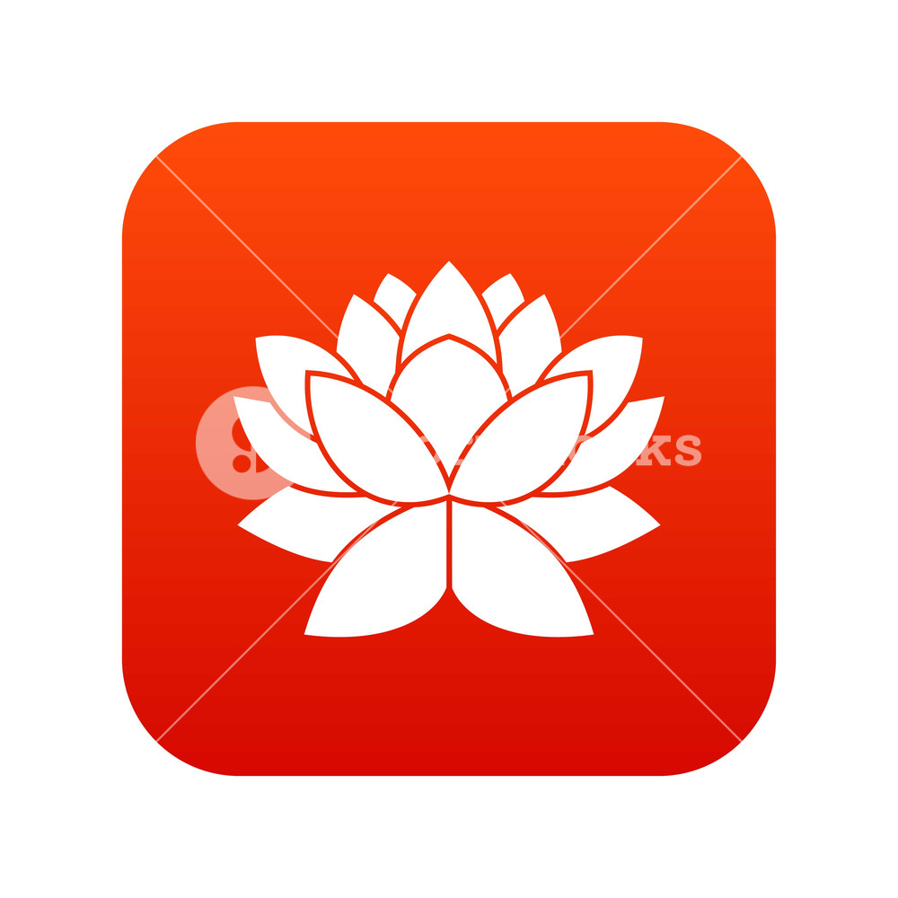 Lotus Flower Icon Digital Red For Any Design Isolated On White 1000x1000 Lotus Flower Icon Digital Red For Any Design Isolated On White