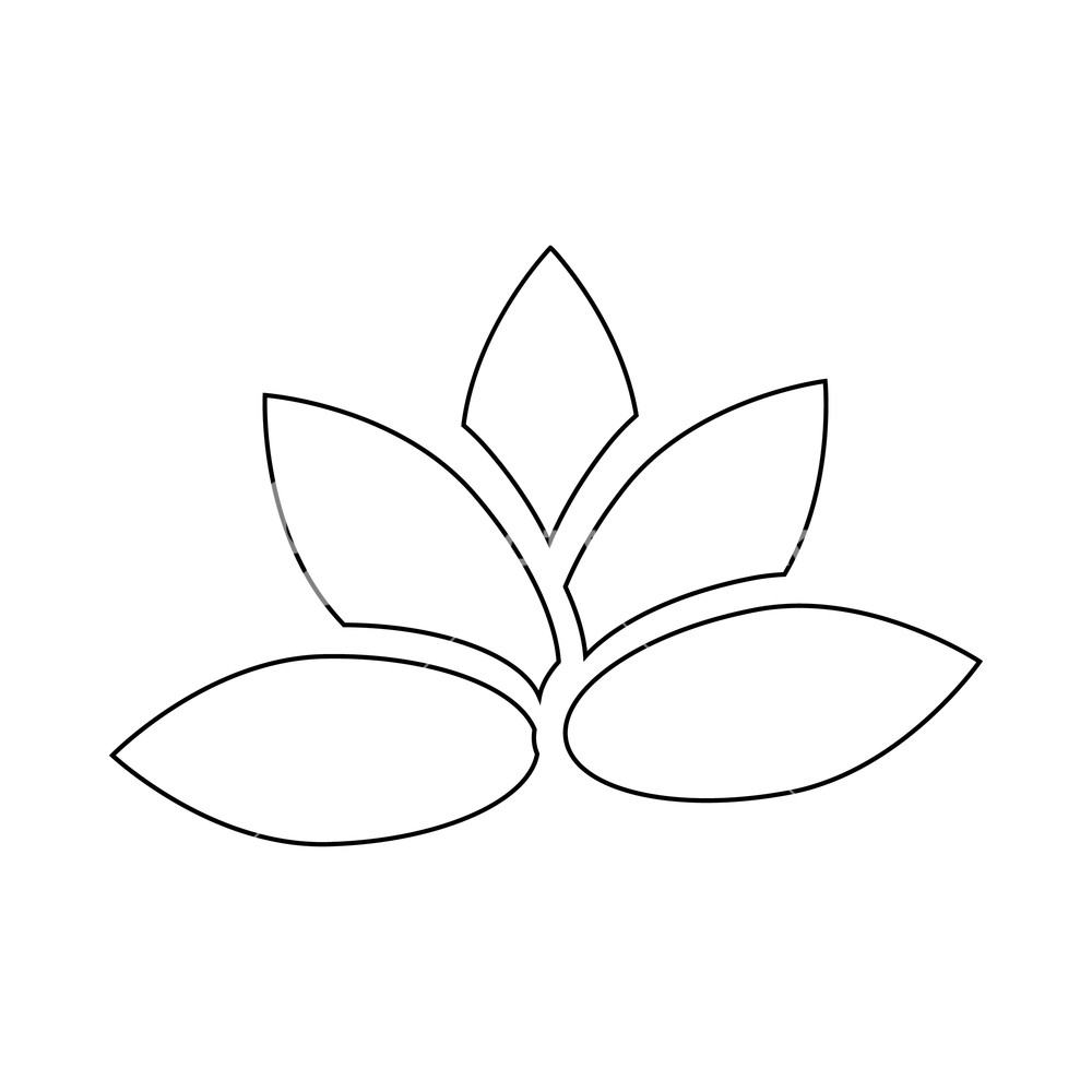 Lotus Flower Icon In Outline Style Isolated On White Background 1000x1000 Lotus Flower Icon In Outline Style Isolated On White Background