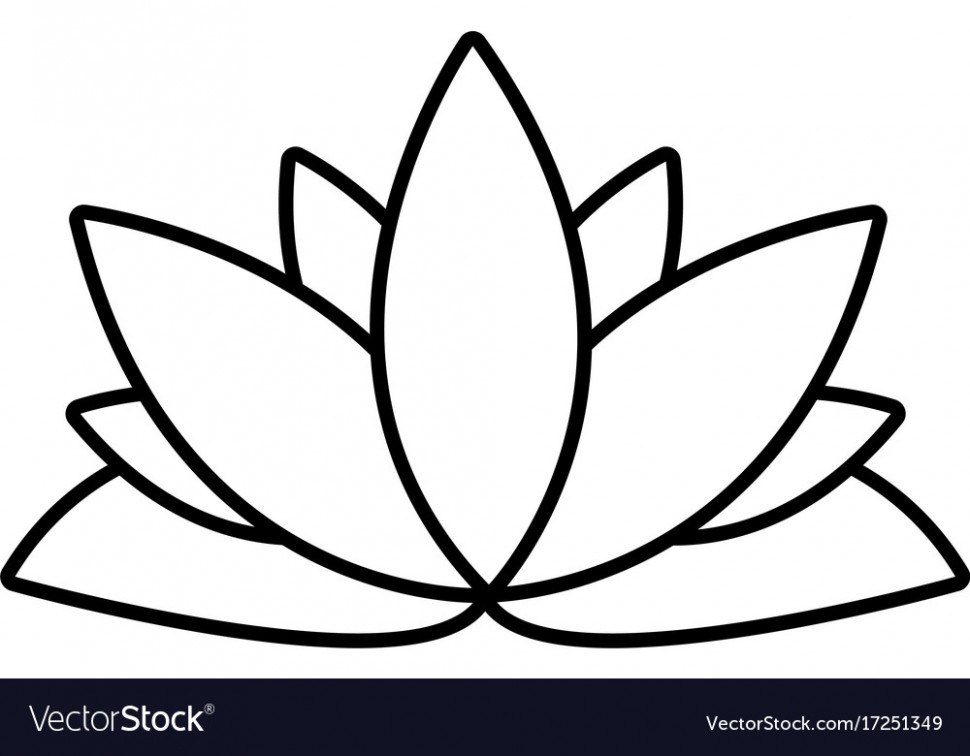 Lotus Flower Icon Outline Style Royalty Free Vector Image 970x756 Lotus Flower Icon Outline Style Royalty Free Vector Image