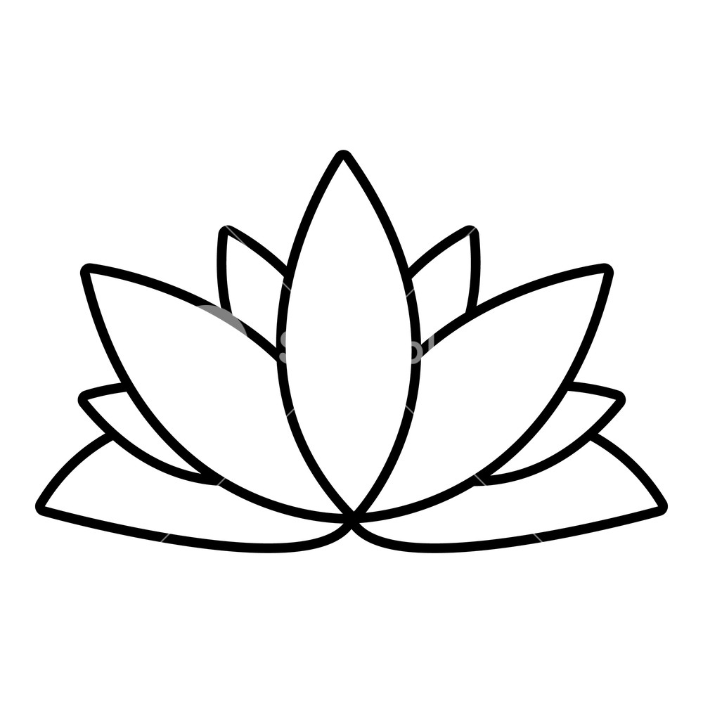 1000x1000 Lotus Flower Icon Outline Illustration Of Lotus Flower Vector