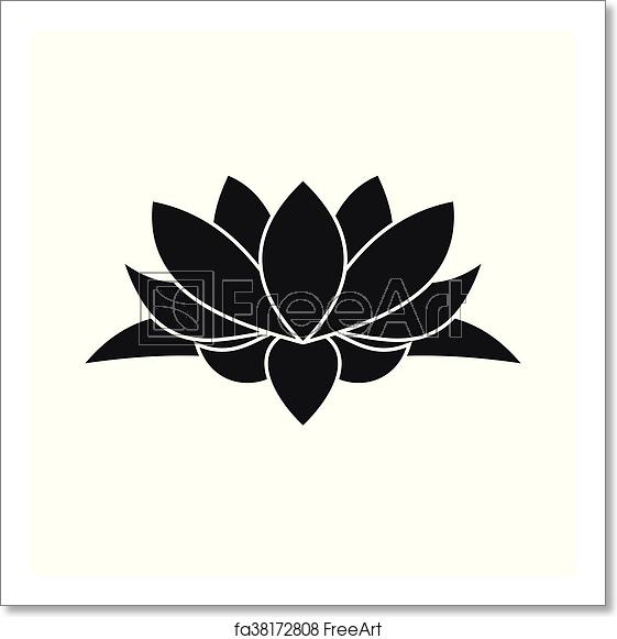 561x581 Free Art Print Of Lotus Flower Icon, Simple Style Lotus Flower