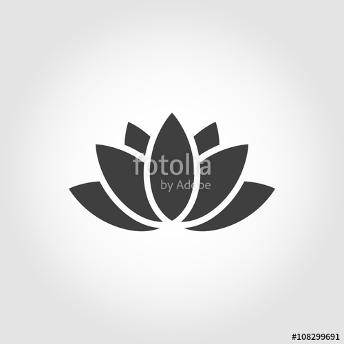 500x500 Vector Black Lotus Icon On Grey Background Lotus Plant Lotus