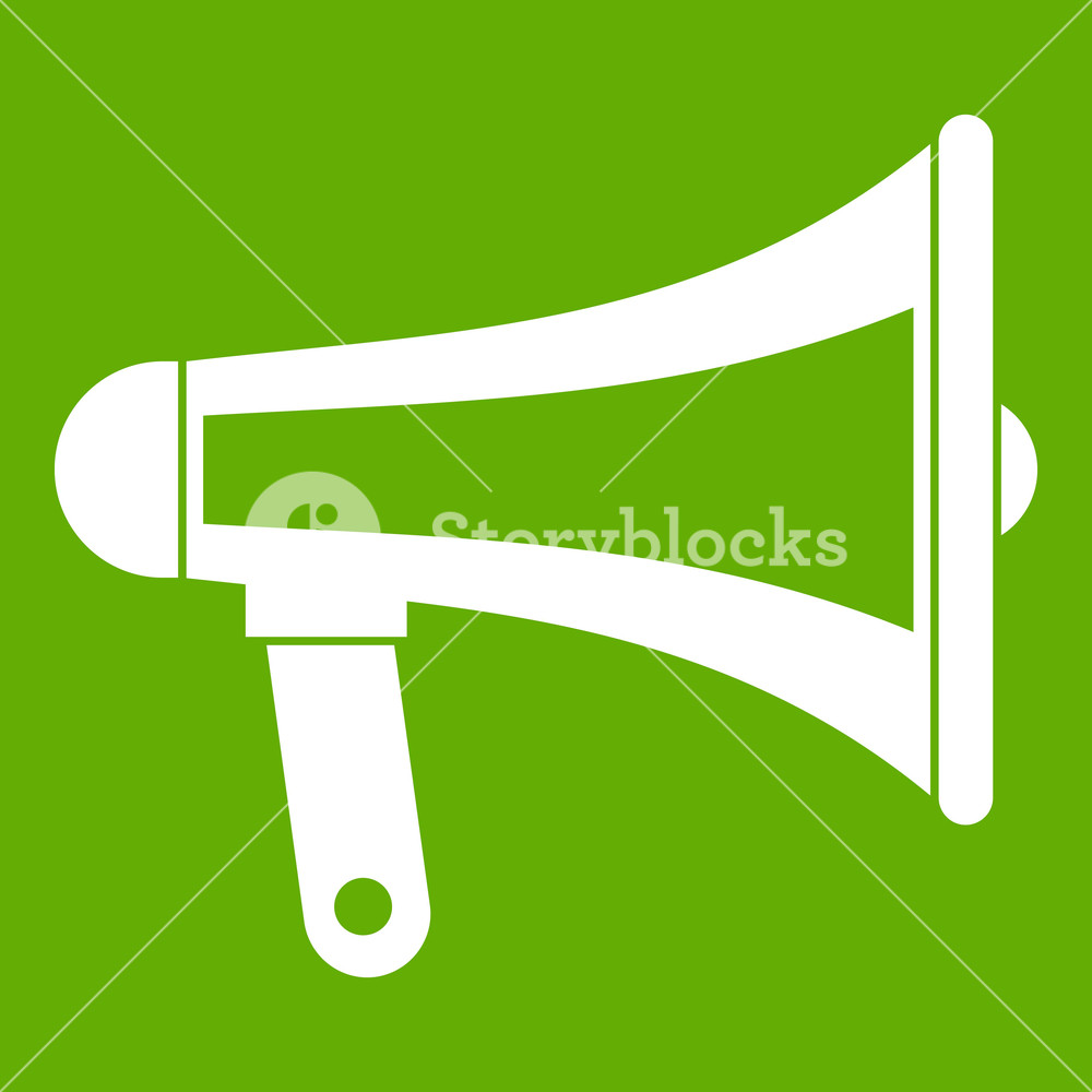 Loudspeaker Icon White Isolated On Green Background Illustration 1000x1000 Loudspeaker Icon White Isolated On Green Background Illustration