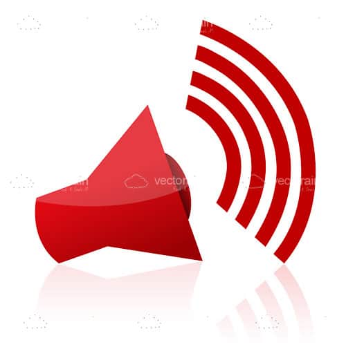 Red Loudspeaker Icon With Sound Waves 500x502 Red Loudspeaker Icon With Sound Waves
