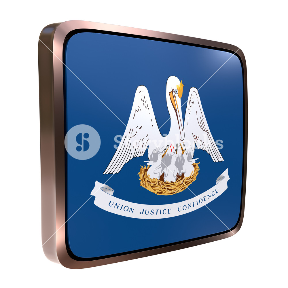 1000x1000 Rendering Of A Louisiana State Flag Icon With A Bright Frame
